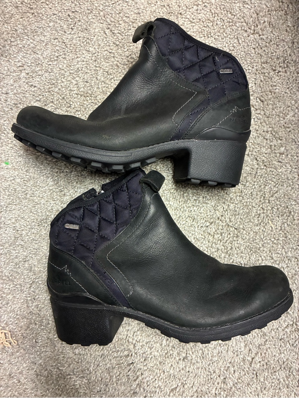 Merrell Women's Black Quilted Leather Ankle Boots